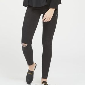 Spanx Black Vintage Distressed Ankle Skinny Jeans